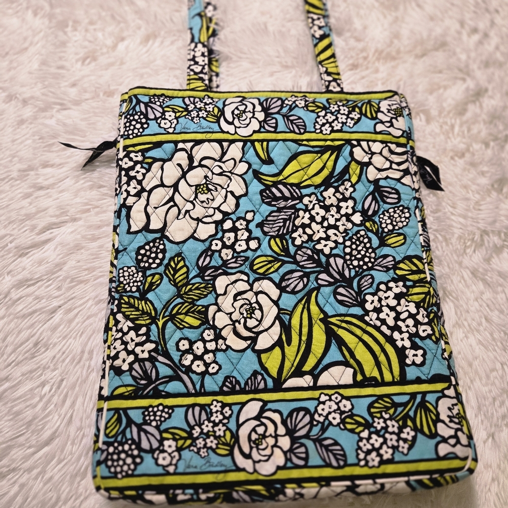 Vera Bradley Laptop Bag Checkpoint‎ Friendly Island Blooms Lime Turquoise Black